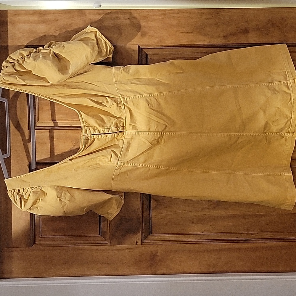 Free People Mustard Mini Dress with Puff Sleeves - Picture 10 of 10